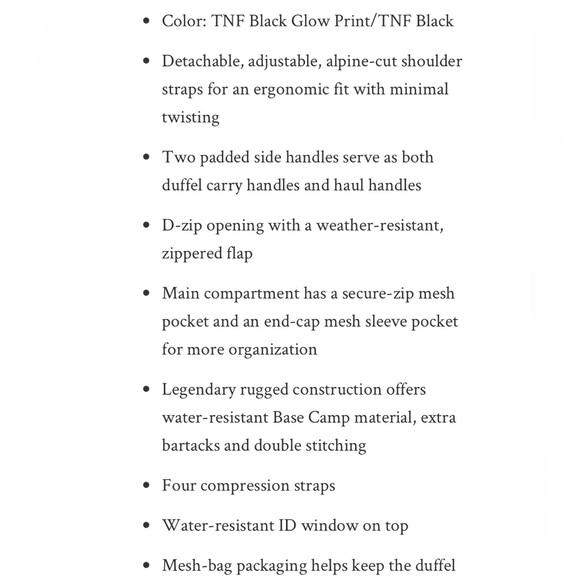 The North Face Base Camp Duffel Bag Medium 71 liters Brand new w/tags. - Picture 16 of 16